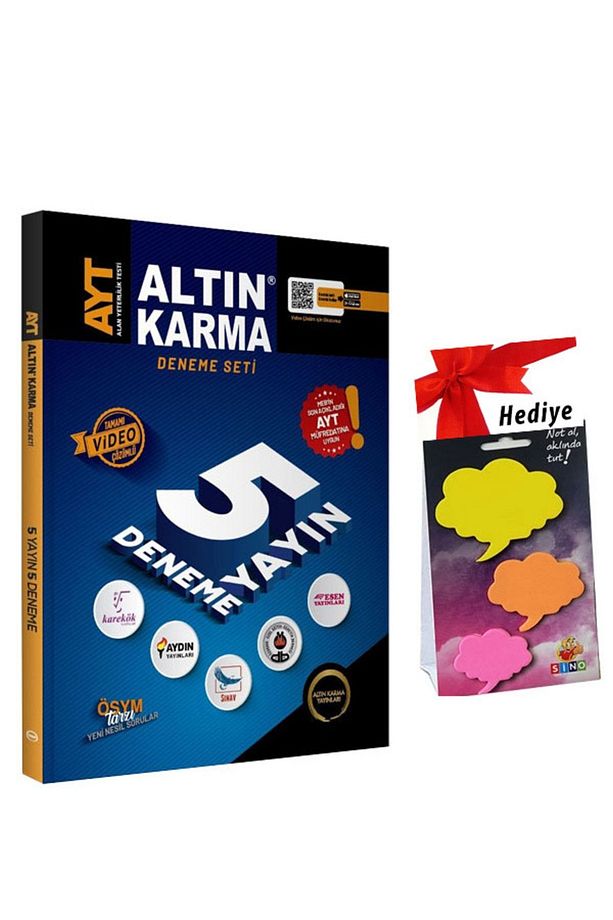 (hediyeli) 2023 Ayt 1. Dönem 5 Farklı Yayın 5 Farklı Video Çözümlü Deneme Seti Post It Not Hediyeli - 1