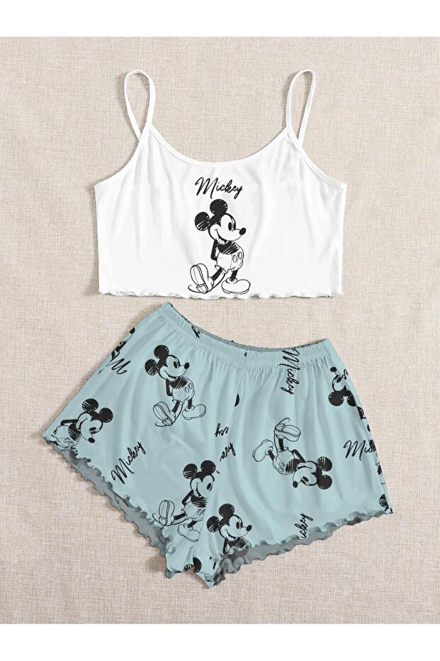 Askılı Şort Pijama Takımı Mickey Supersoft Basic Süprem - 1