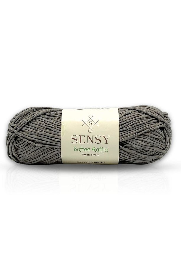 Premium Softee Raffia Yumuşak Rafya İp Kağıt İp Tığ İpi El Örgü İp Hobi İp Supla İplik Çanta İpi Gri - 1