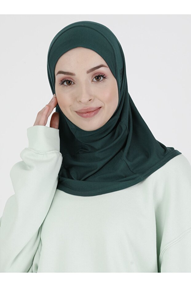 Plain Sports Hijab - Premium Athletic Athlete-Ready Comfortable Islamic Sports Hijab Bonnet - Emerald