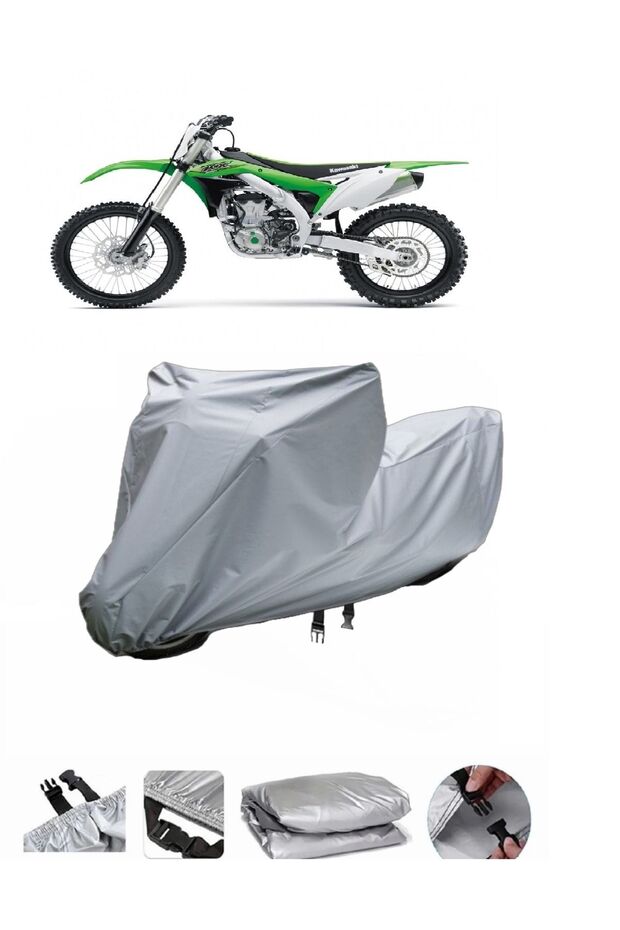 The Kawasaki KX 450F motorcycle cover is not compatible with the rear Bag .