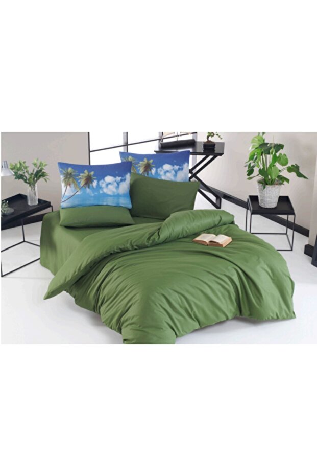 Ocean Plain Single Duvet Cover Set , 100% Cotton Bedding Set (2 Pillowcases)