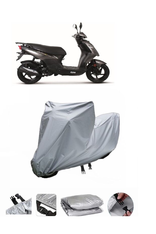 This Sym Orbit II 125 motorcycle cover is not compatible with the rear Bag .