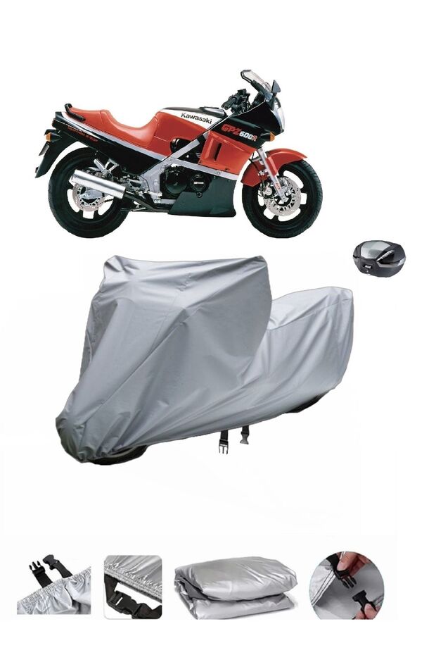 The Kawasaki GPZ 600 R Motorcycle Cover is not compatible with the rear Bag .