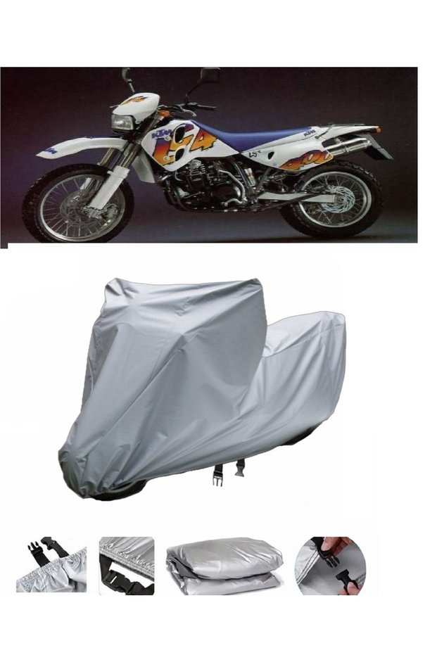 This motorcycle cover is not compatible with the rear Bag of the KTM 400 LC4 EGS-E.