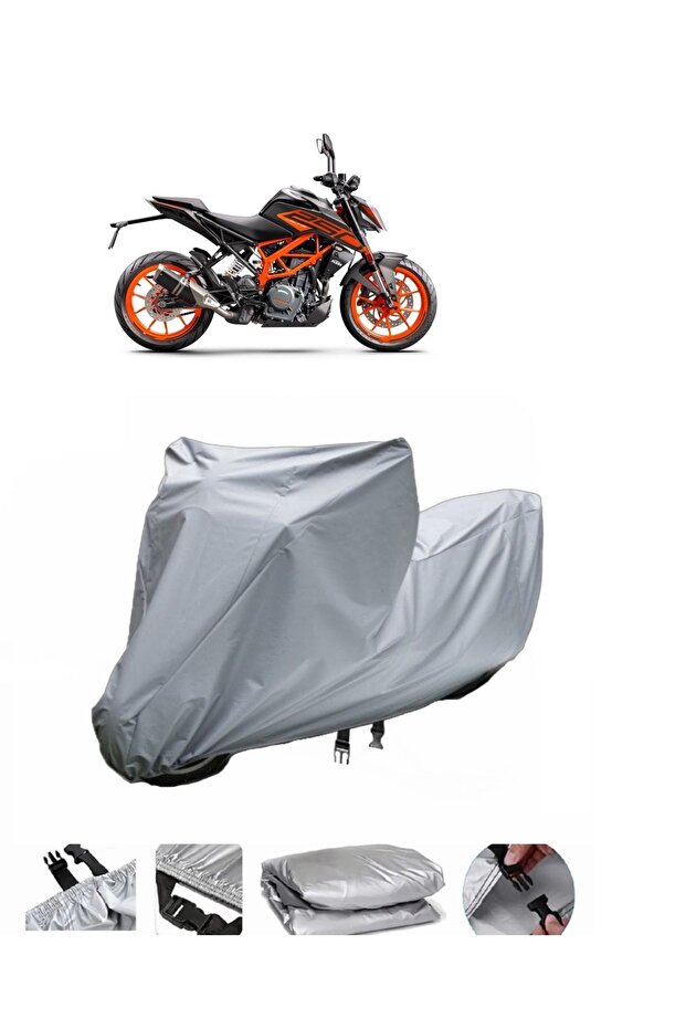 This motorcycle cover is not compatible with the rear Bag of the KTM 250 Duke ABS.
