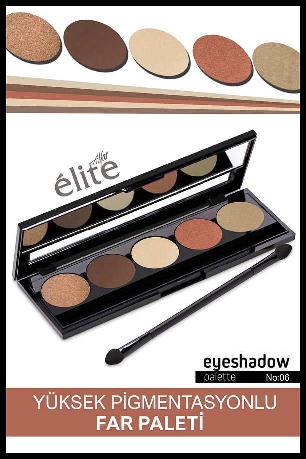 Mat & Işıltılı 5'li Göz Farı Paleti - Color Eyeshadow Palette No:06 - 1