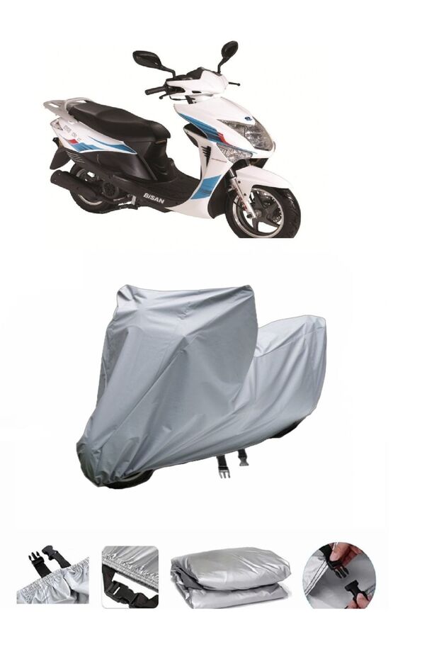 The Bisan Nysa 150 Motorcycle Cover is not compatible with the rear Bag .