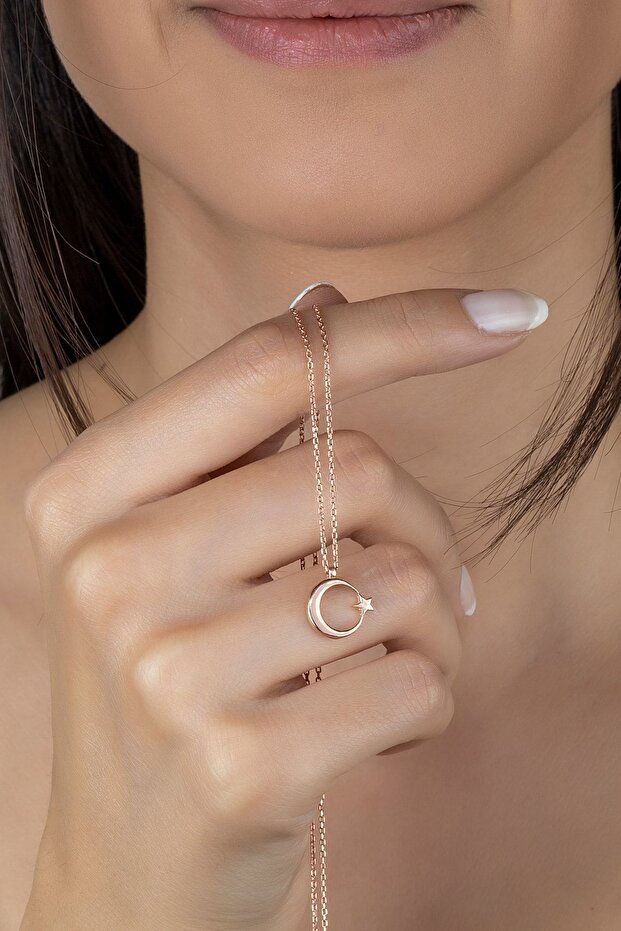 Ay Yıldız Gümüş Kolye - 3