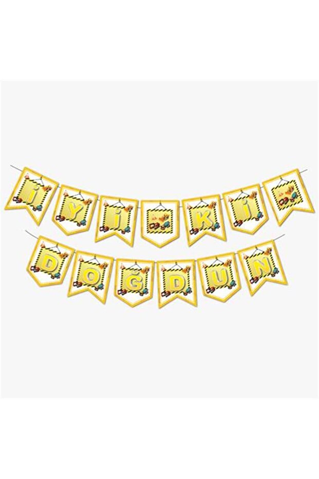 Construction Theme Happy Birthday Zigzag Banner 2 Mt