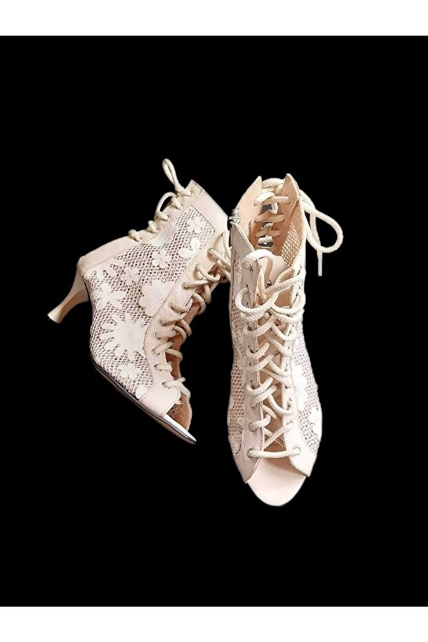 Deri Dantel Bootie - 5