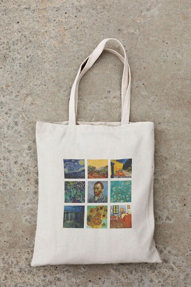 Van Gogh Art Collage Patterned Cloth Bag