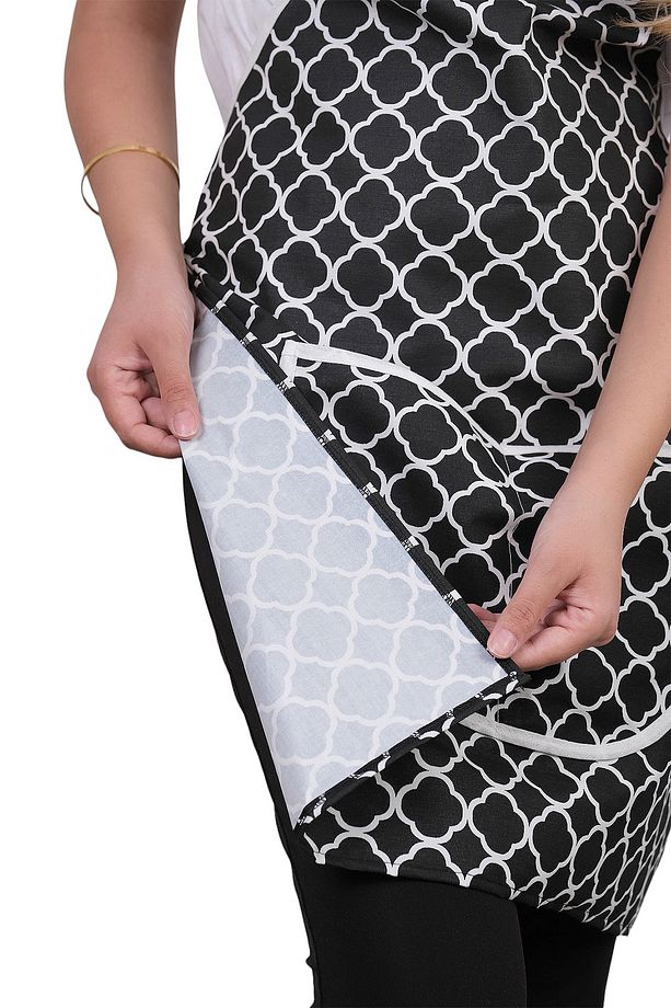 Trendy Membranlı 5li Set Sıvı Geçirmez Su Geçirmez Mutfak Önlüğü Çeyiz Seti (2 ELDİVEN 2 TUTACAK) - 4