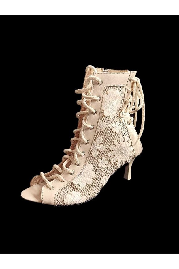 Deri Dantel Bootie - 6