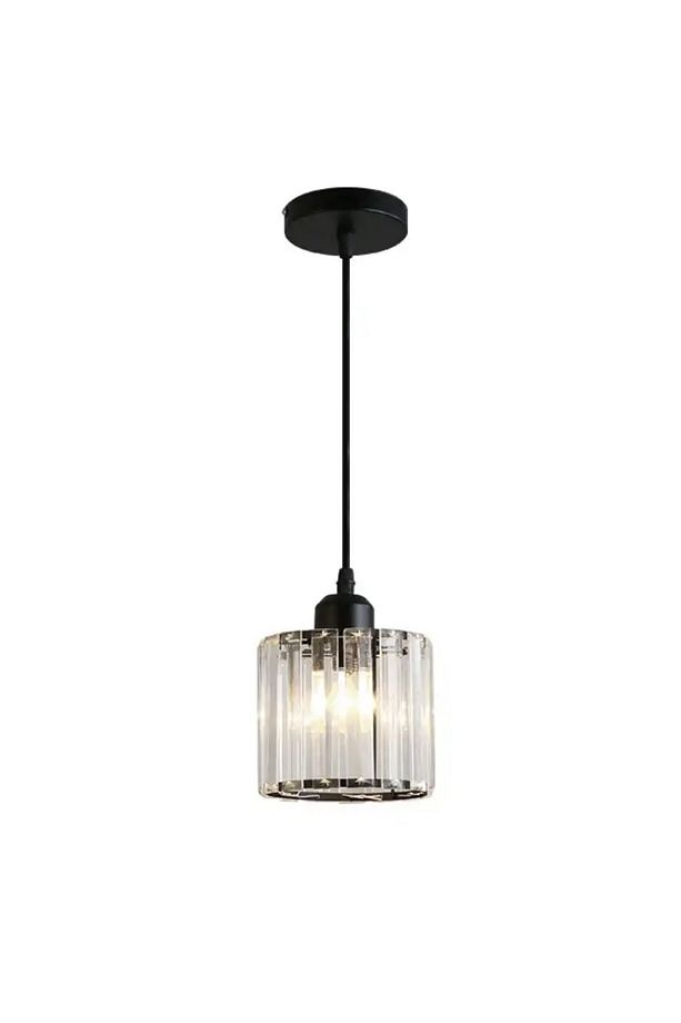 Lüks Modern Avize Kristal Taşlı Tekli Sarkıt Avize Hol Antre Mutfak Oturma Odası Avize Siyah - 2