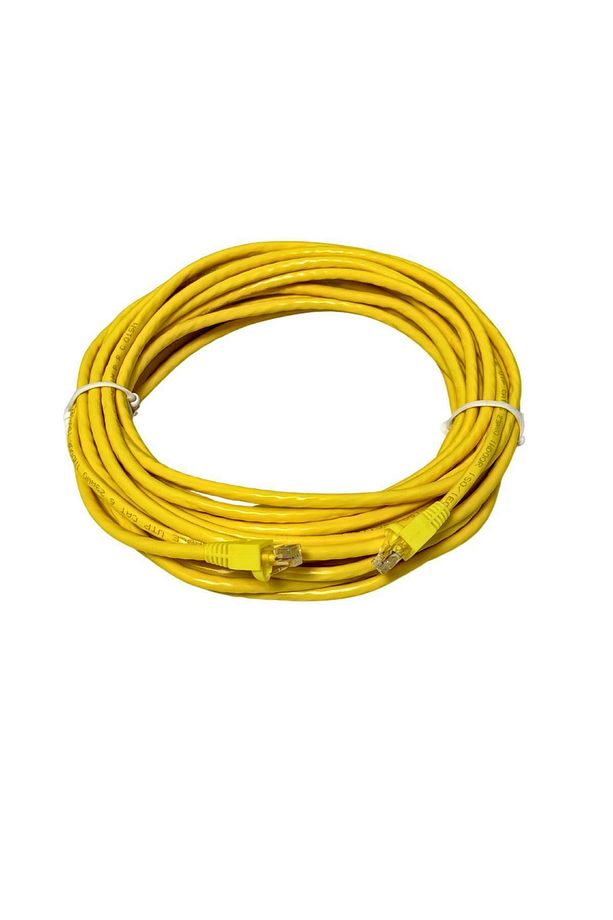 15 Metre Sarı Renk Cat6 Internet Bilgisayar, Modem , Ip Kamera Rj45 Ethernet Patch Kablo - 1