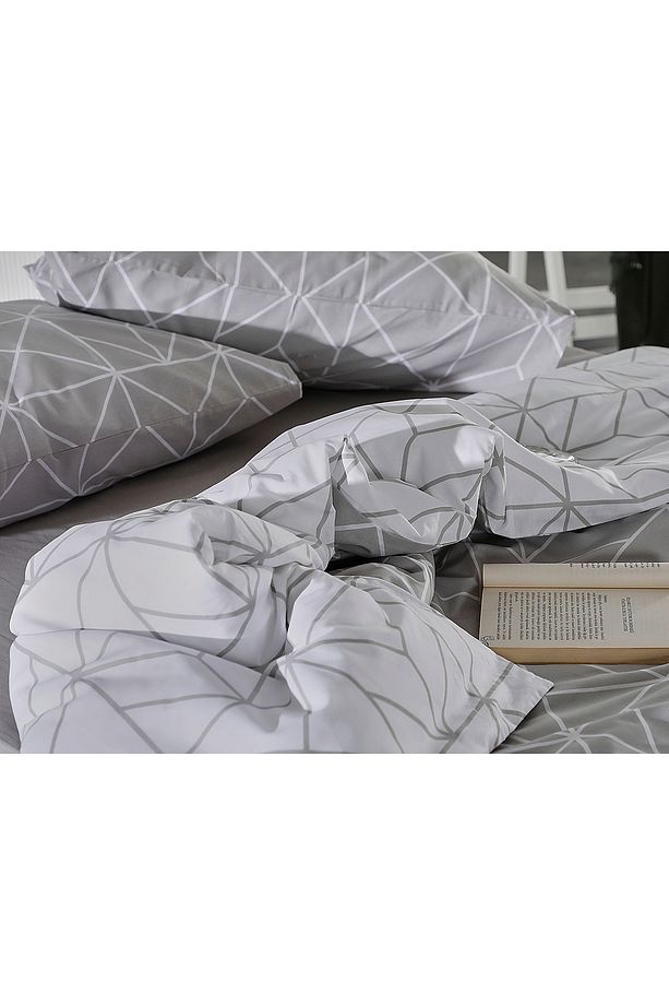 Ranforce Polka Nevresim Takımı Tek King Size - Gri - 8