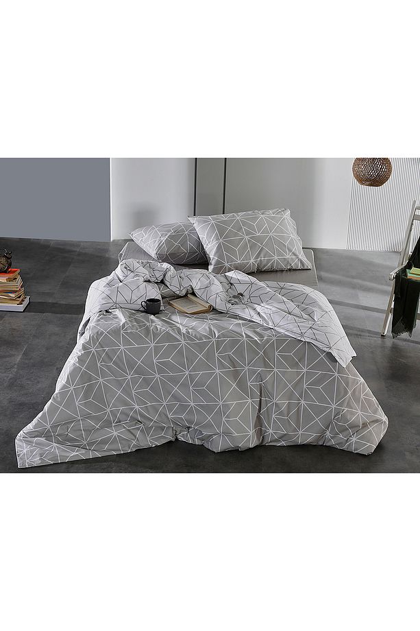 Ranforce Polka Nevresim Takımı Tek King Size - Gri - 4