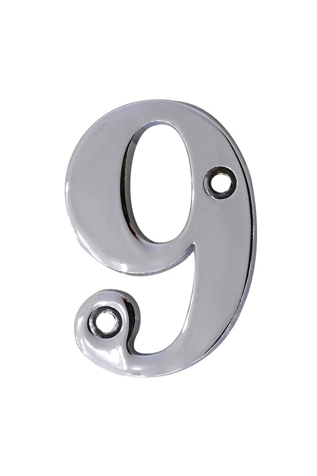 Çelik Kapı Numarası 5 Cm Parlak Krom 9 Numara - 1