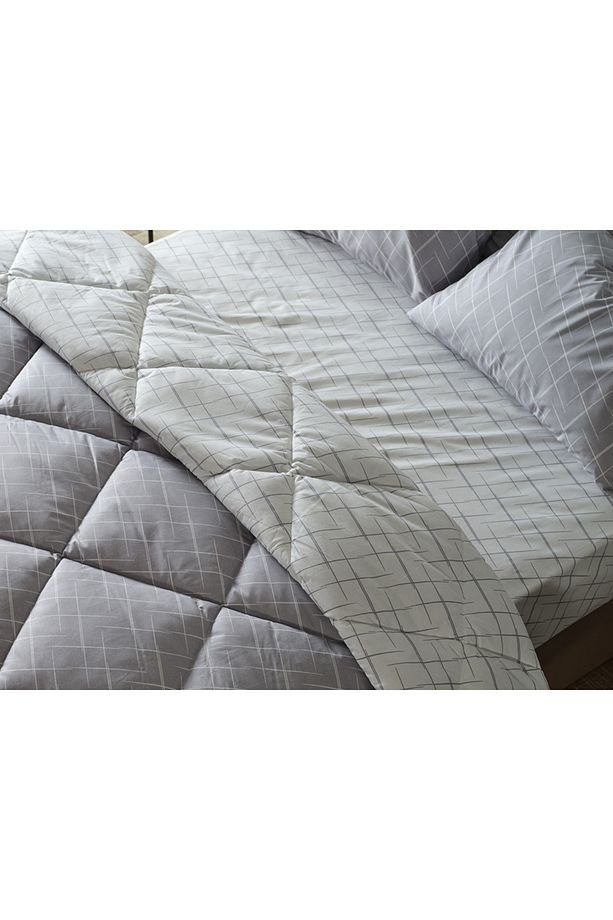 Easy Cotton Glimmer Comforter Set Tek Kişilik - Gri - 7