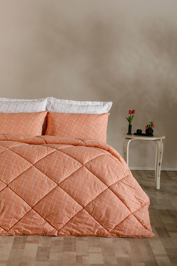 Easy Cotton Glimmer Comforter Set Tek Kişilik - Somon - 3