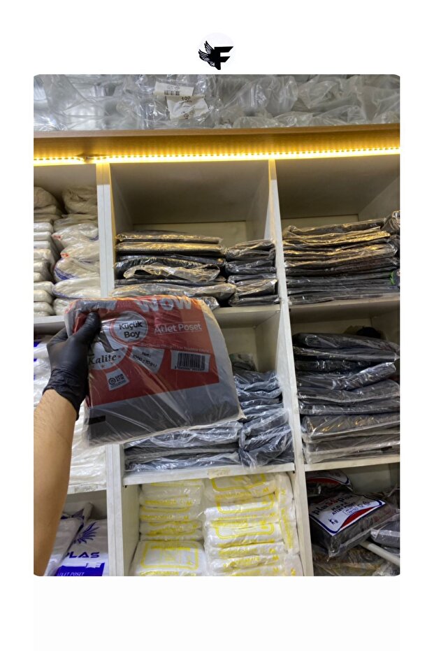 extra Kalın Siyah Poşet küçük boy Boy 1 Kg Hışır Atlet Poşet Market Manav Poşeti Çöp Poşeti - 8