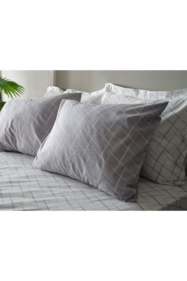 Easy Cotton Glimmer Comforter Set Çift Kişilik - Gri - 5