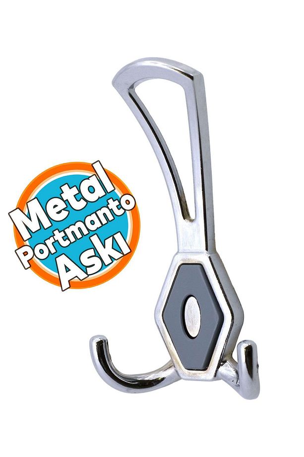 Askı Dolap Askılık Askılığı Banyo Mutfak Askısı Duvar Kapı Arkası Elbise Kıyafet Vestiyer Krom - 1