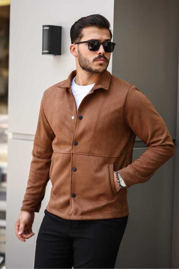 سترة رجالية أنيقة من جلد الغزال - 2