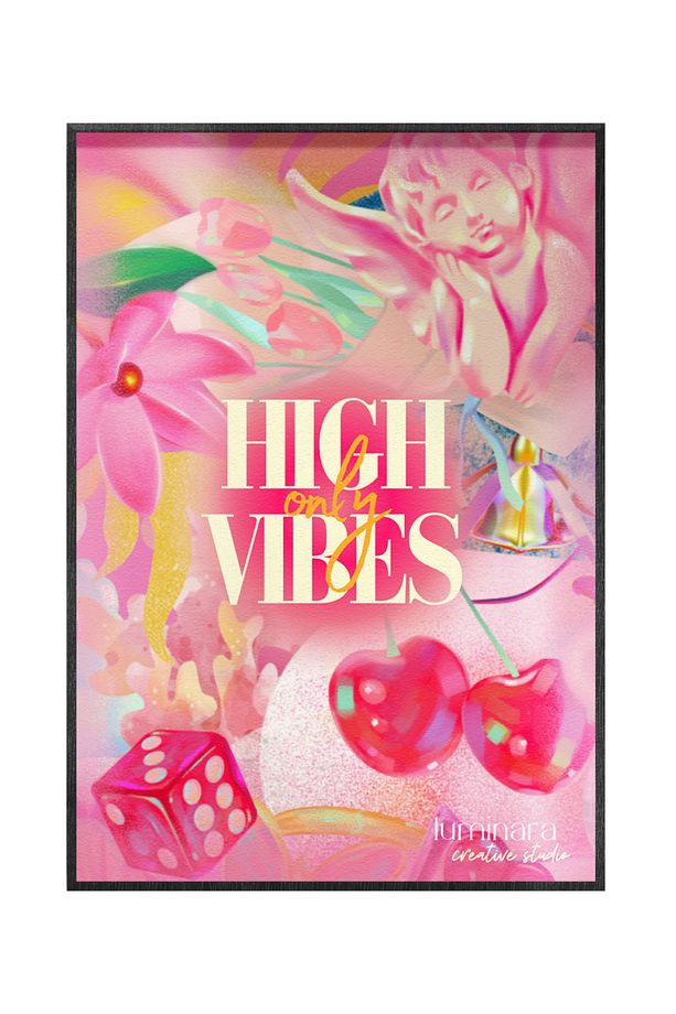 Luminara Studio X High Vibes Only Pembe Poster - 6