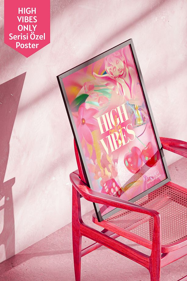 Luminara Studio X High Vibes Only Pembe Poster - 5