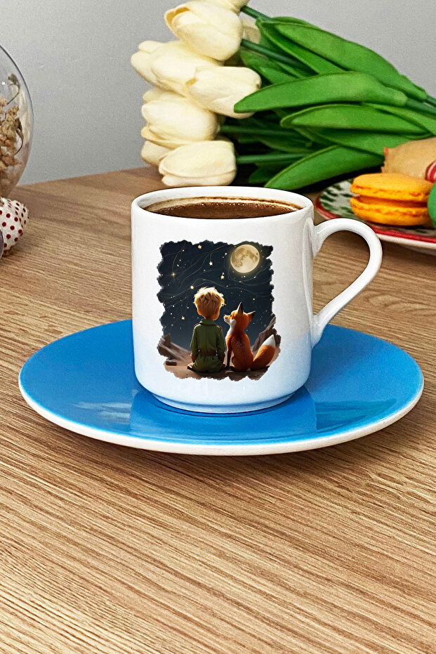 The Little Prince Turkish Coffee Cup Blue Gift for Friend