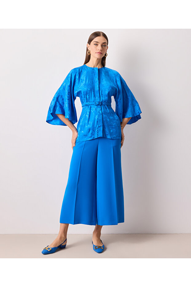 Sax Blue Woven Blouse