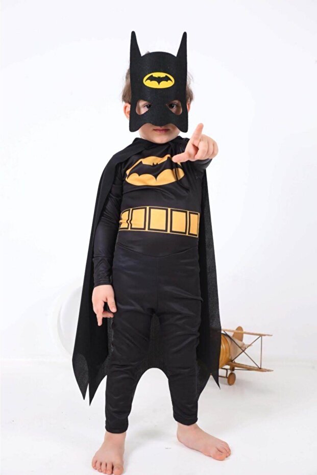 Boy's Black Batman Hero Costume
