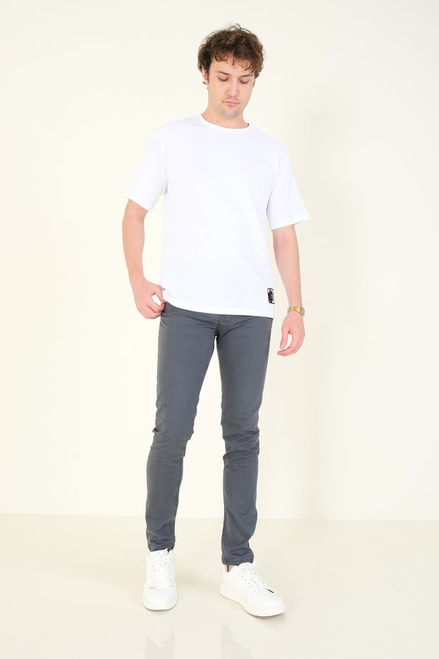 Men's 5-Pocket Chino Pants, Charcoal Grey
