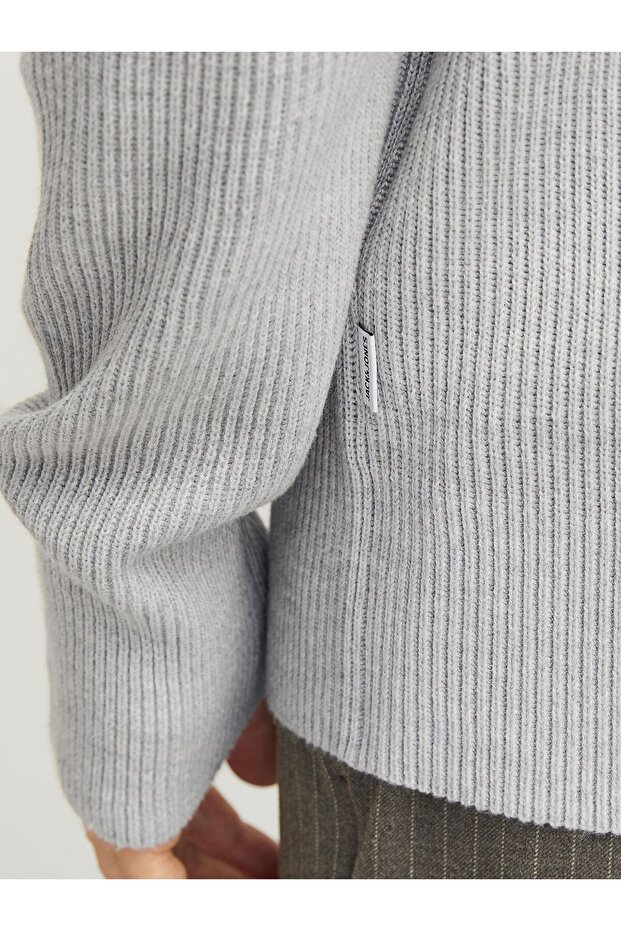 Einfarbig Rundhals Strickpullover - سويت شيرت - 5