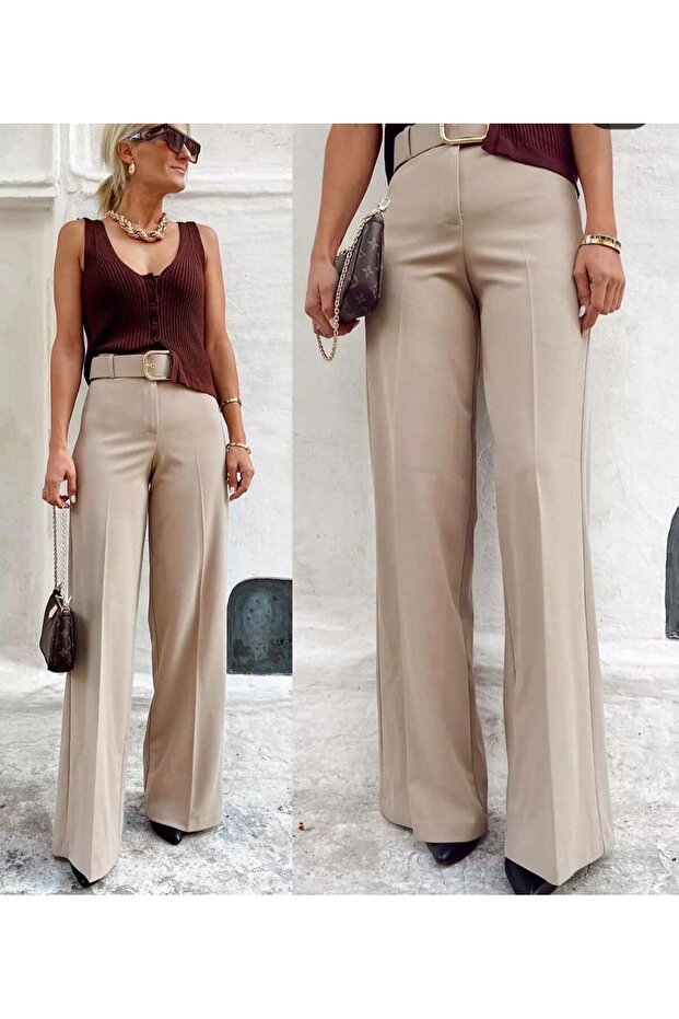Belted Wide Leg Pants