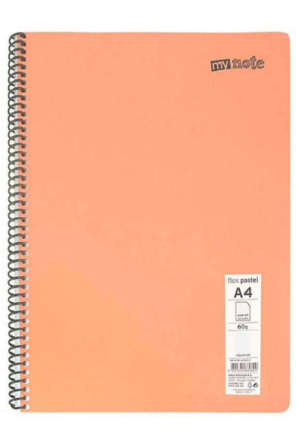 Defter Okul Defteri Spiralli Telli Pp Kapak A4 1 Adet Farklı Renklerde - 120 Sayfa Çizgili ( 1 ADET) - 2