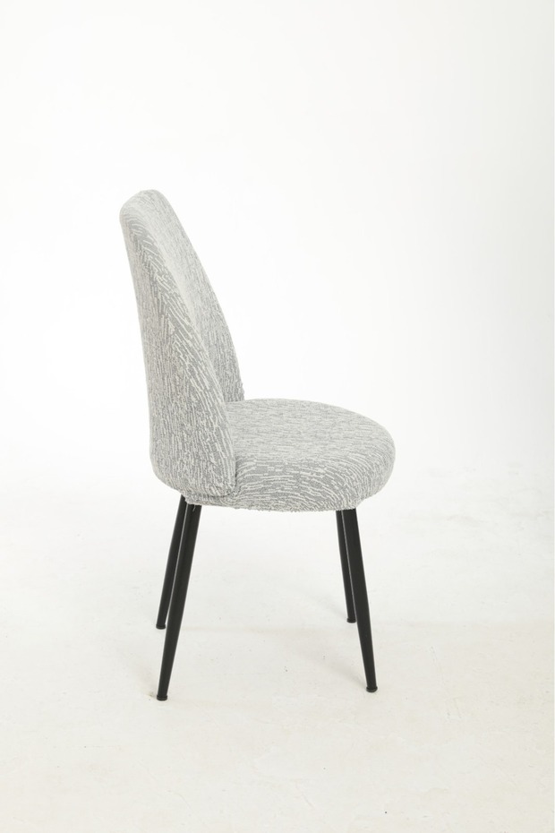Jakarlı, Çubuk Desen Oval Sandalye Kılıfı, Yıkanabilir Sandalye Örtüsü - 4