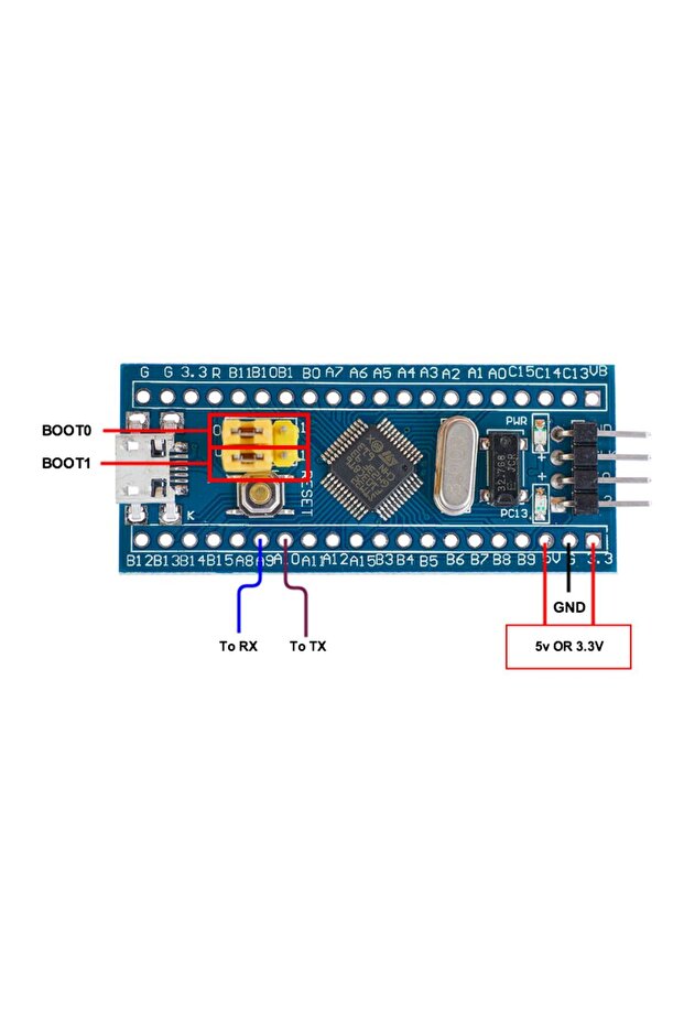 Stm32f103c8t6 Mini Geliştirme Kartı - 32-bit Arm Cortex-m3 Mikrodenetleyici (ARDUİNO IDE UYUMLU) - 2