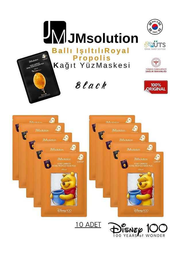 Jm Solution Honey-luminous Royal Propolis Özlü Hidrojelli Kağıt Yüz Maskesi 1 Paket(10adet) - 1