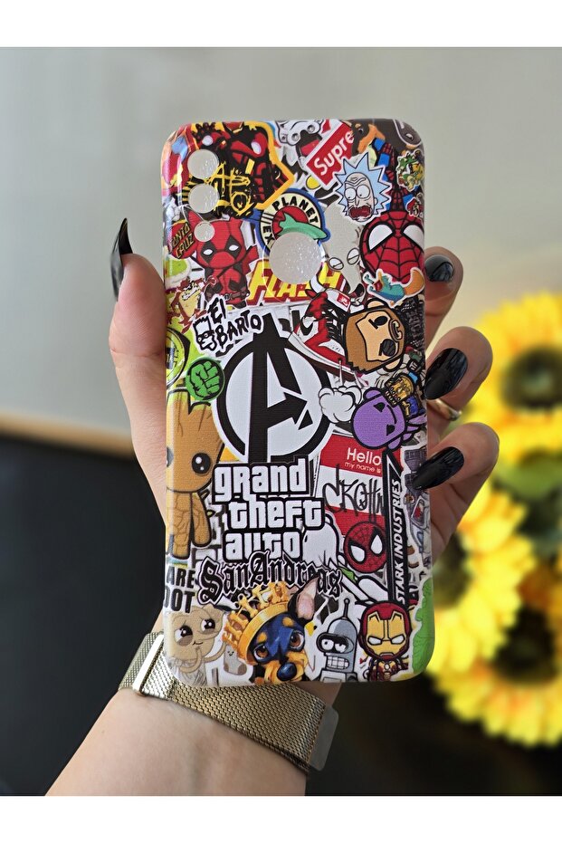 حافظة هاتف شفافة مطبوعة متوافقة مع هاتف Xiaomi Redmi Note 7 - 2