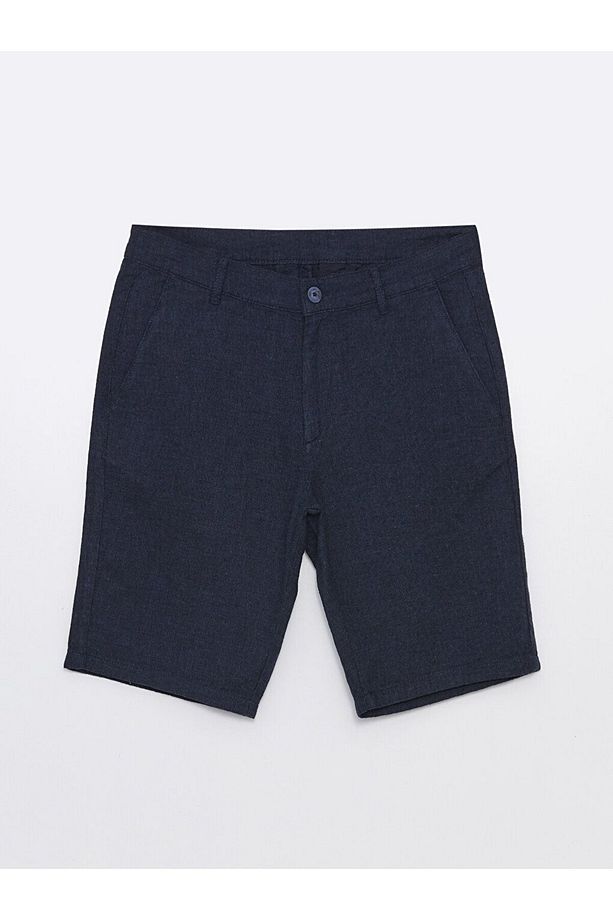 Slim Fit Keten Karışımlı Erkek Şort - 6