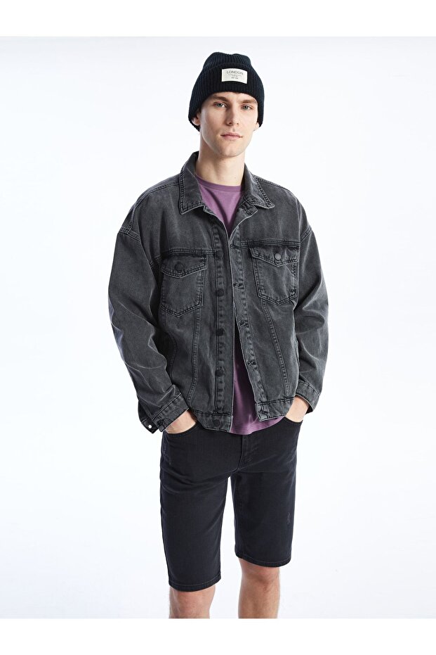 Ekstra Slim Fit Erkek Jean Şort - 2