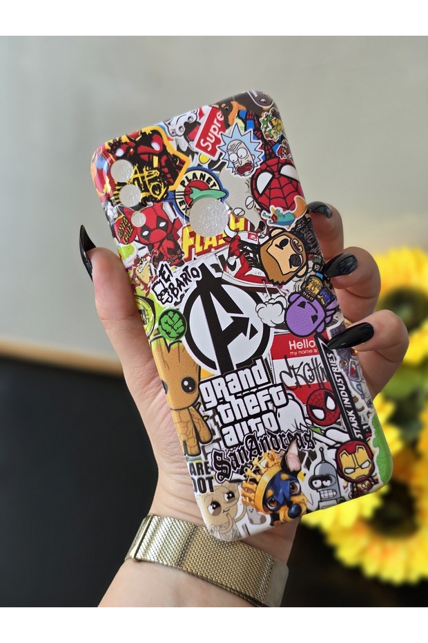 حافظة هاتف شفافة مطبوعة متوافقة مع هاتف Xiaomi Redmi Note 7 - 3