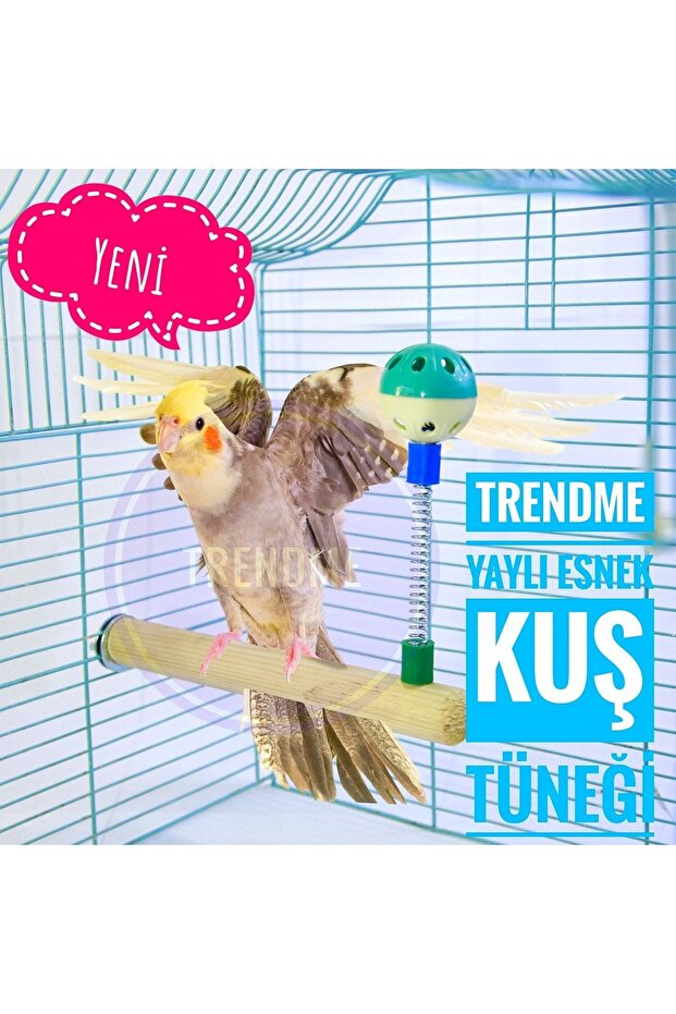 Trendme Spring Flexible Bird Perch Ball Bell ( Sultan Cenet Etc )