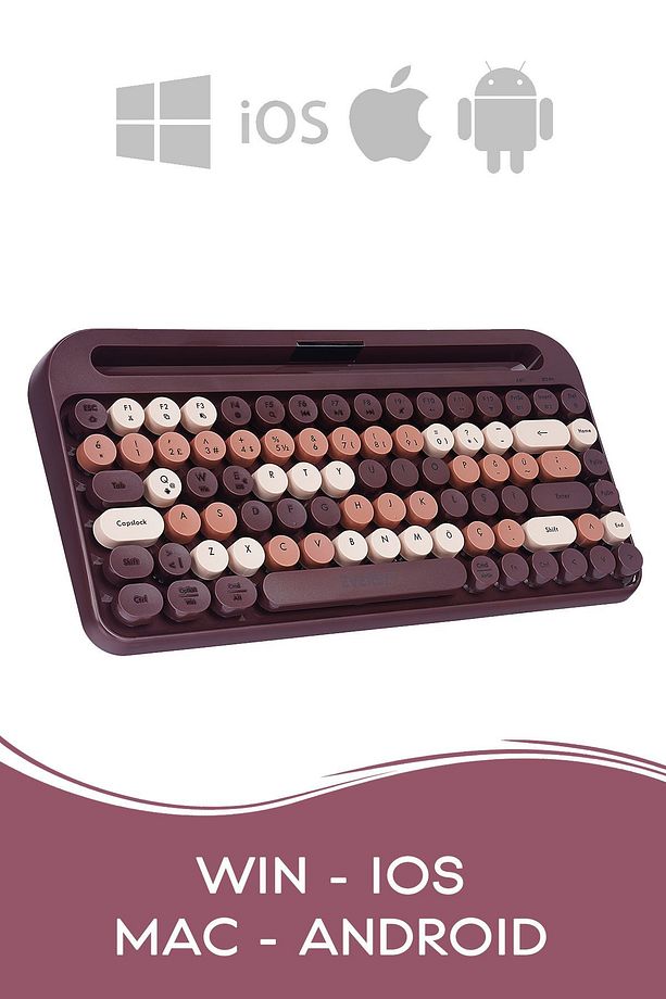 Kb-99 Mocha 2.4g+bt1+bt2 Mac Win Ios Android Çoklu Cihaz Bağlantılı Q Kablosuz Bluetooth Klavye - 1