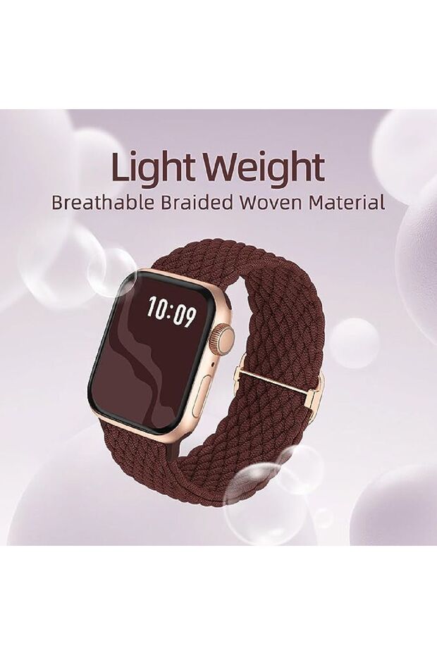Apple Watch Uyumlu 38mm 40mm 41mm 2 ADET SET 1/2/3/4/5/6/se/7/8/9 Kordon Loop Örgülü Kordon - 6