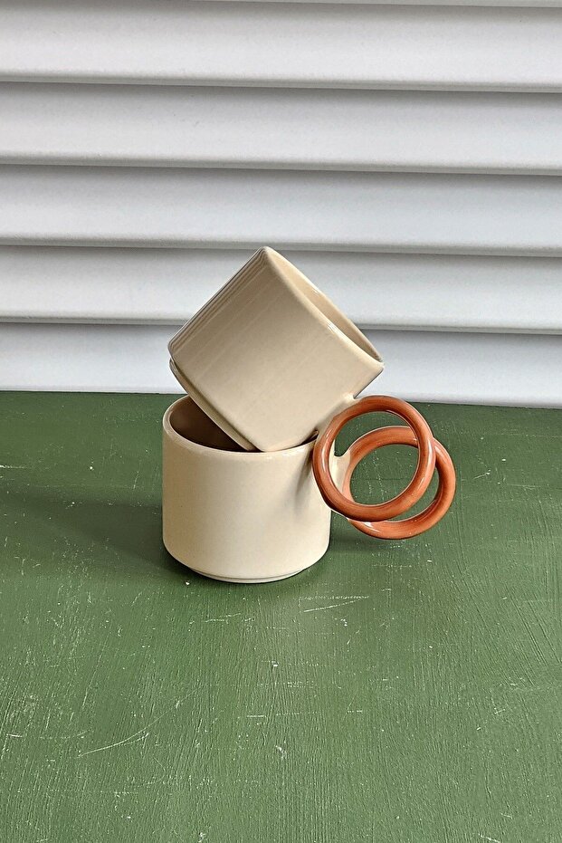 Ring Mug Cup 2 Colorful Ceramic Mug Cups