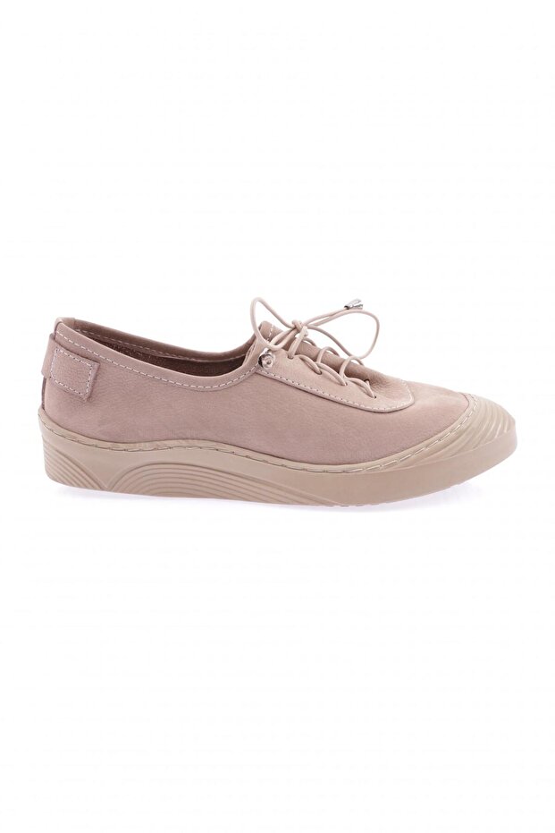 1031 Women's Lace-Up Casual Shoes Beige Nubuck